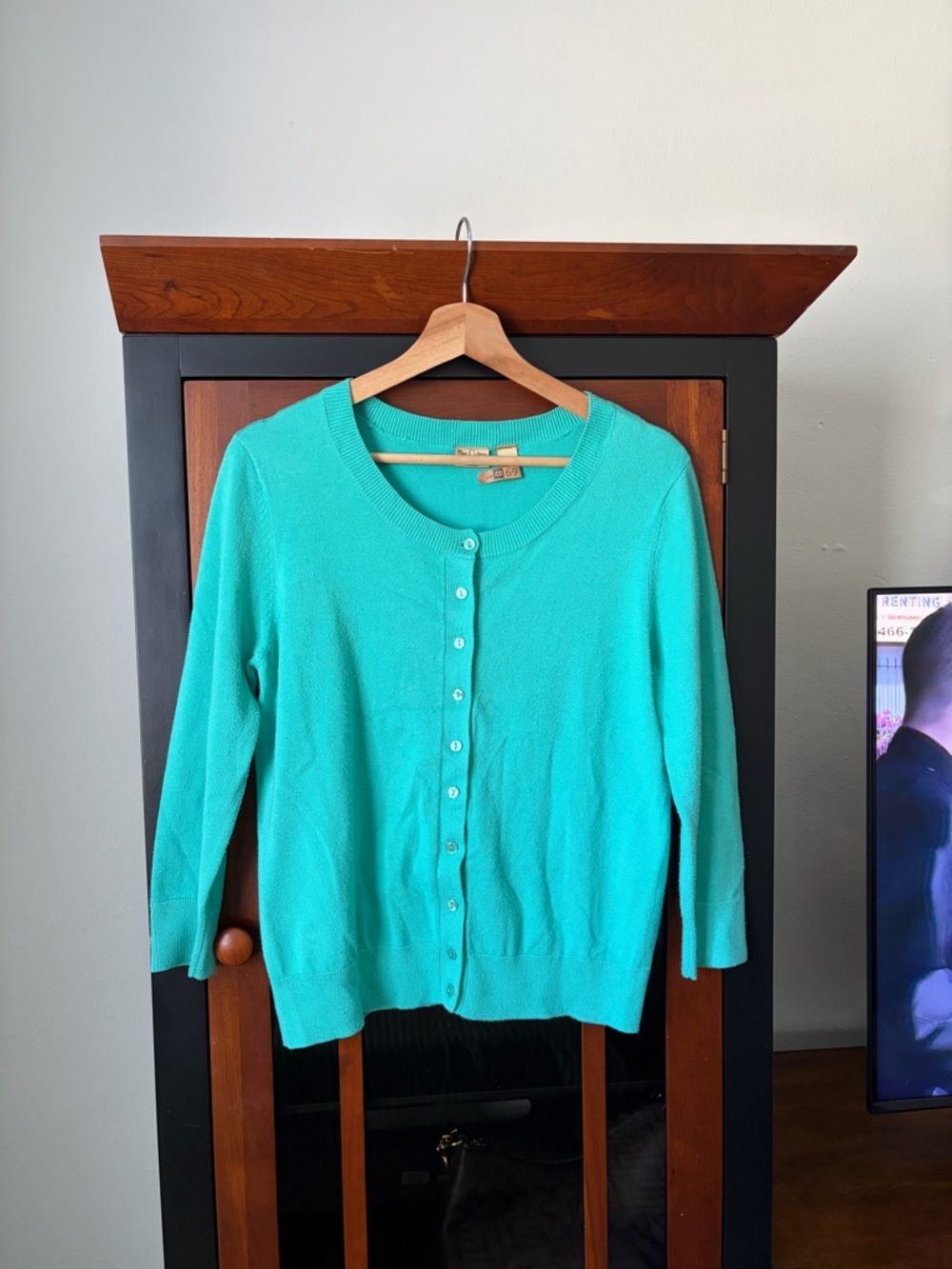 Nue Options Turquoise Button-Front Cardigan
